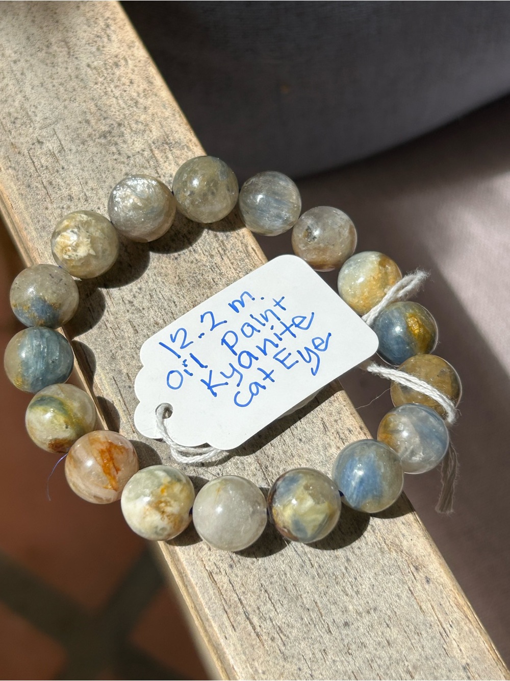 Kyanite Cat Eye Beaded Stretch Bracelet -Nice beads each one is magic!!! - Picture 4 of 7